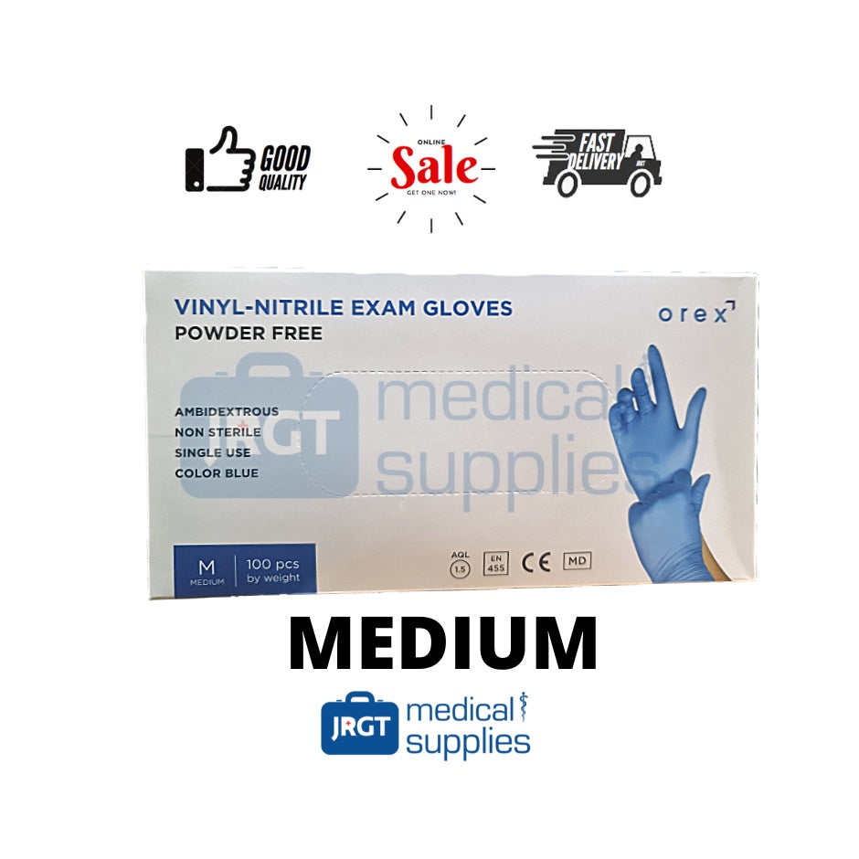 Orex Vinyl Nitrile Blend Powder Free Gloves (100pcs per box)