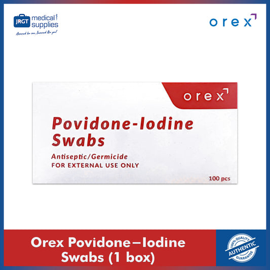 Orex Povidone Iodine Swab - Antiseptic Wound Care for Infection Prevention (Box of 100 Swabs)