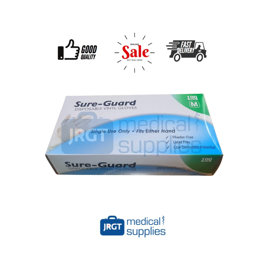 Sure-Guard Vinyl Powder Free Disposable / Examination / Surgical Gloves (1 box - 100pcs)