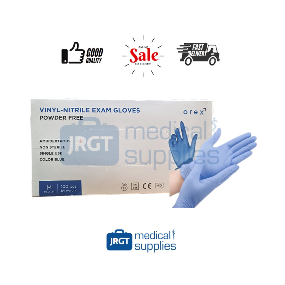 Orex Vinyl Nitrile Blend Powder Free Gloves (100pcs per box)
