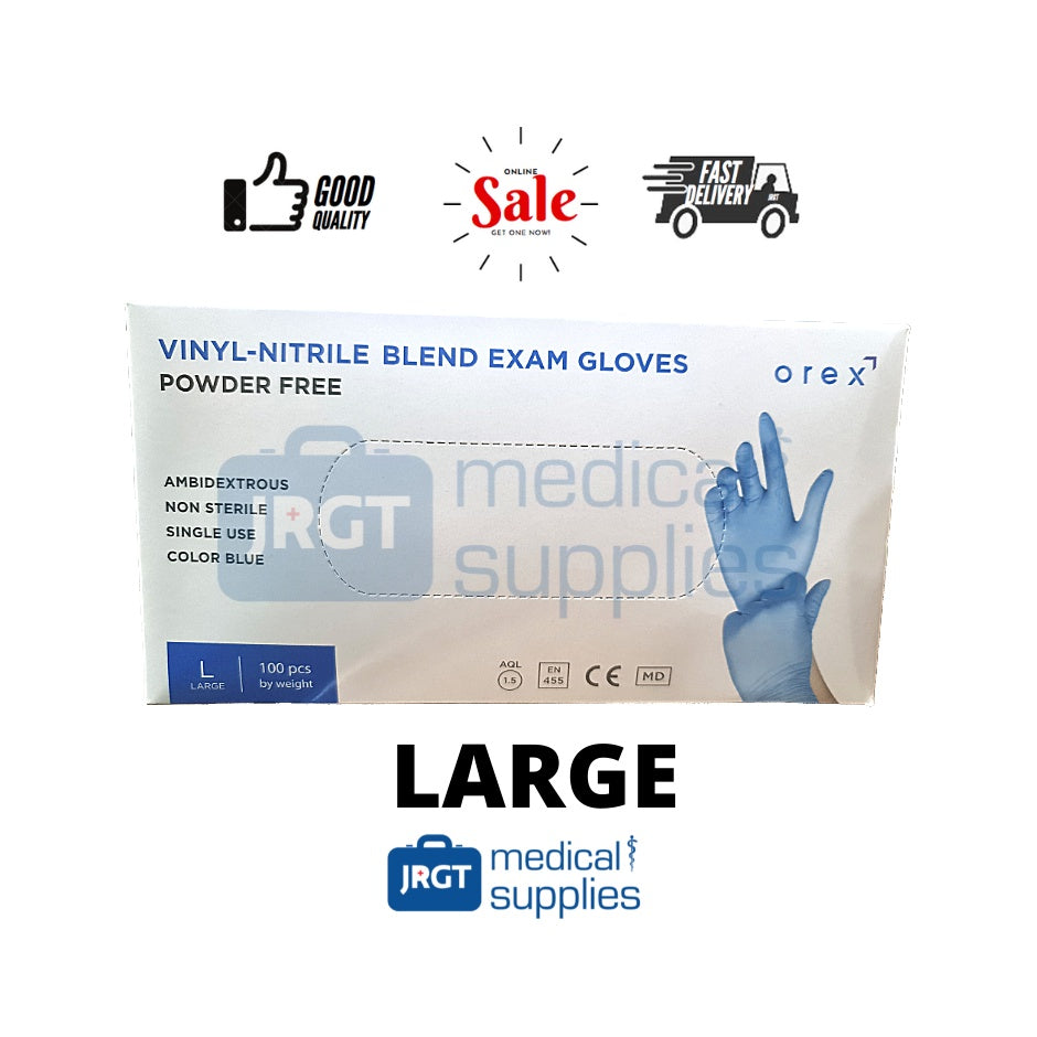 Orex Vinyl Nitrile Blend Powder Free Gloves (100pcs per box)