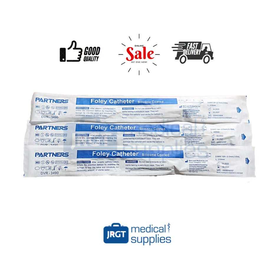 Partners Foley Catheter | Sizes: 8, 10, 12, 16 | JRGT Medical Supply