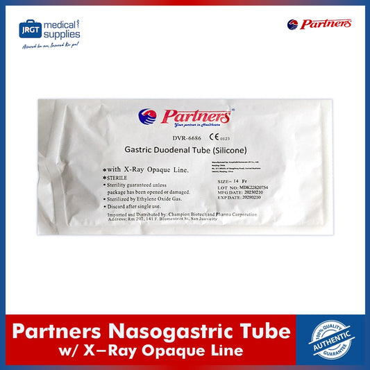 Partners Nasogastric Tube (NGT) w/ X-Ray Opaque Line Fr.16 | Silicone Tube