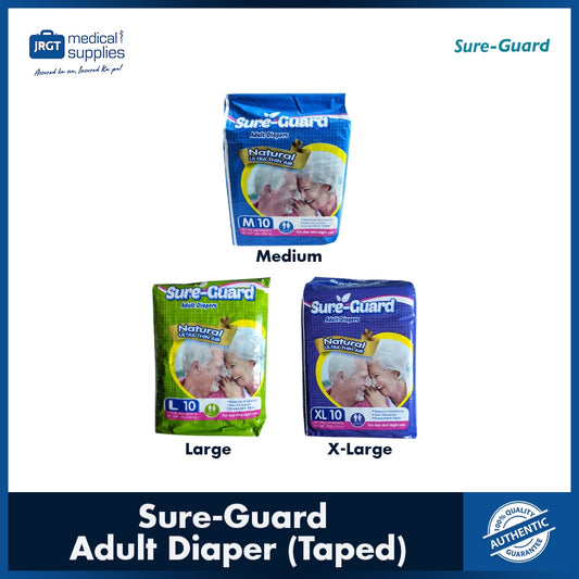 Sure-Guard Adult Tape Type Diapers 10-pcs Pack | Multi Sizes Available