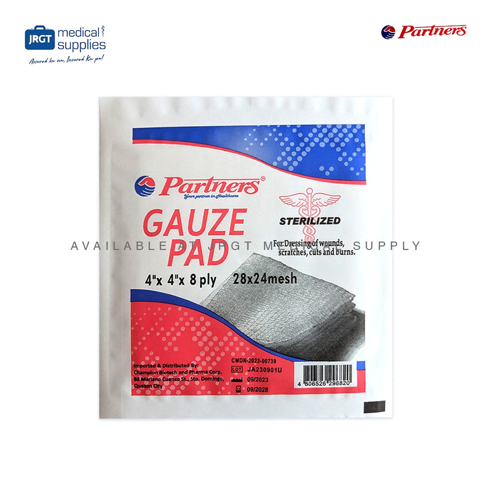 Sterile Gauze Pad 4x4x8 (1 box-100 pcs)(Partners) – JRGT Medical Supply