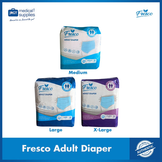 Fresh Adult Diaper (Tape) - Medium/Large/Extra-Large (10pcs) | Super Absorbent & Leak Guard