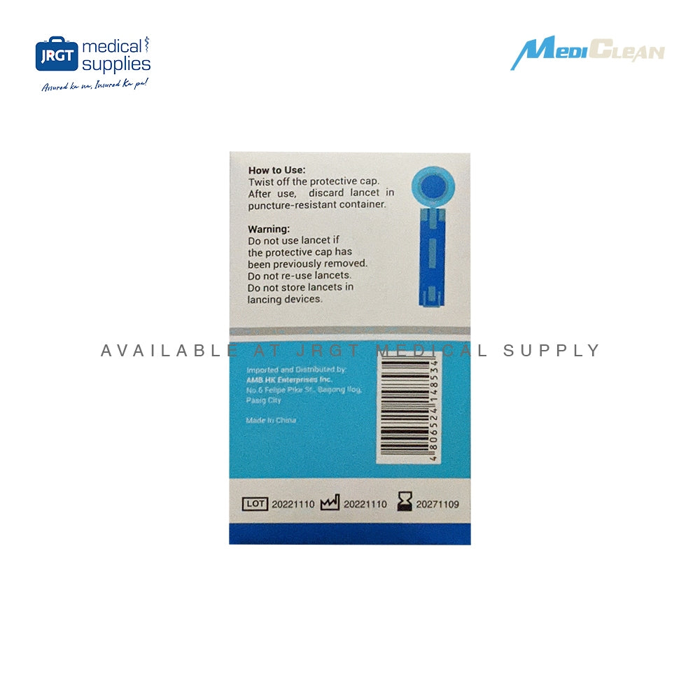 Mediclean Universal Glucometer Lancets (1 Box - 200pcs)