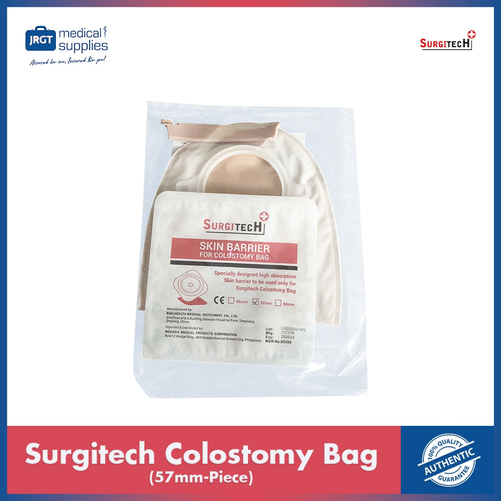 Surgitech Disposable Colostomy Bag 57mm - Stomach Bag for Secure and Comfortable Ostomy Care (1pc)