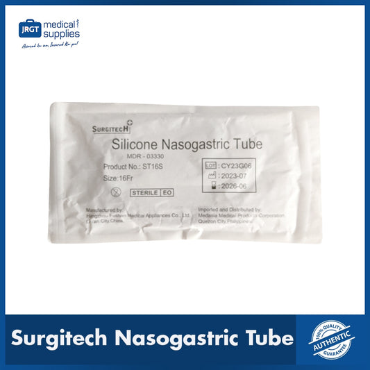 Surgitech Nasogastric Tube (NGT) | Sizes: 8, 10, 12, 14, 16, 18 | Silicone NG Tube