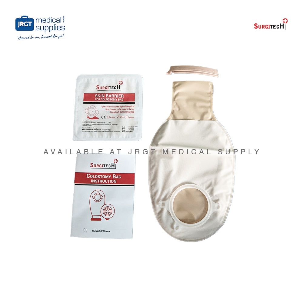 Surgitech Disposable Colostomy Bag 57mm - Stomach Bag for Secure and Comfortable Ostomy Care (1pc)