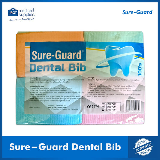 Sure-Guard Dental Bibs - 100pcs (Assorted Colors)