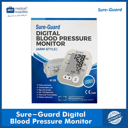 Sure Guard Dual Powered Digital Blood Pressure Monitor (With Adapter and Batteries)