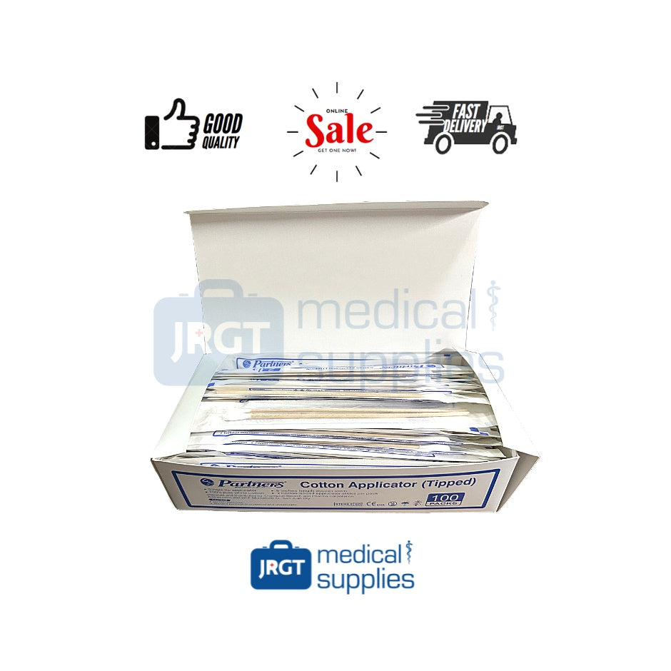 Partners Sterile Cotton-Tip Applicator (200pcs - 100 packs / 2pcs per Pack)