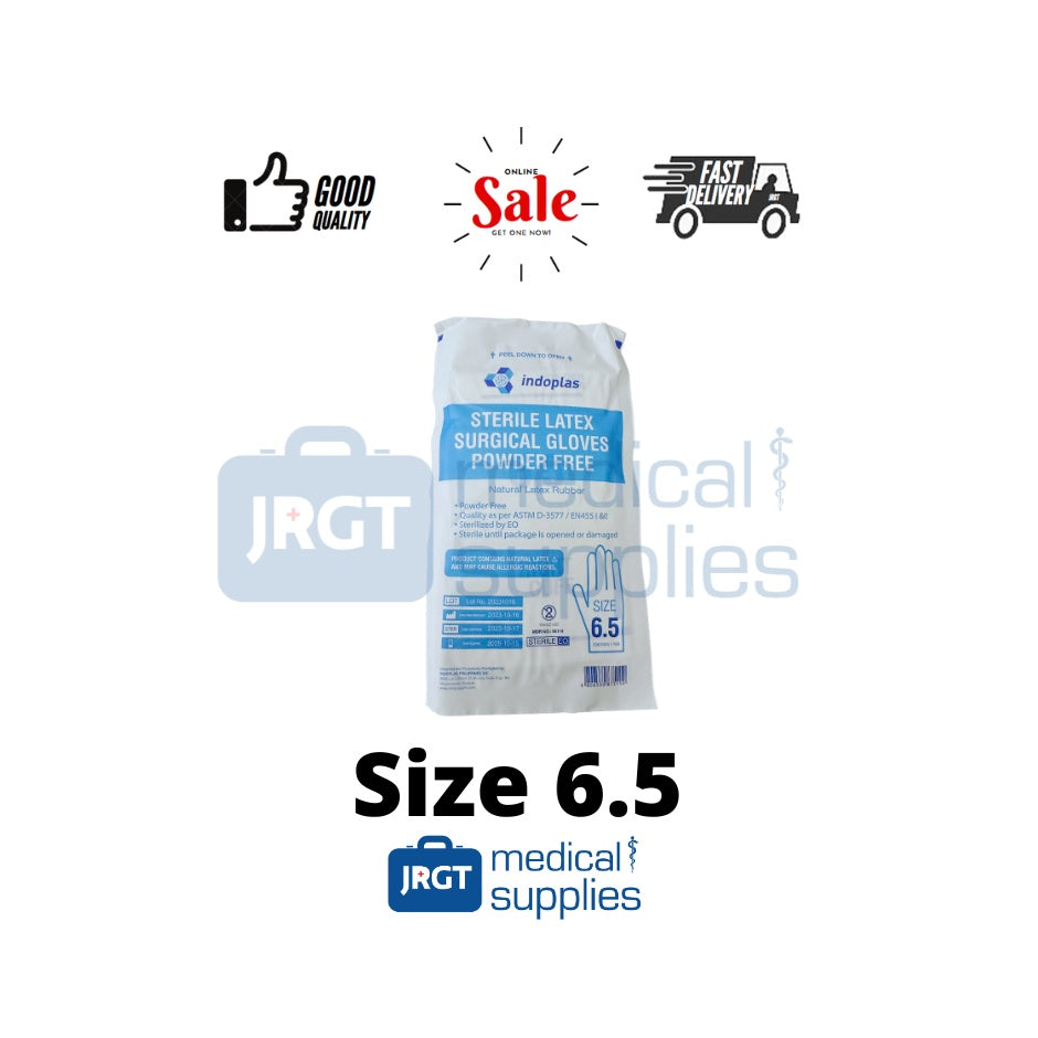 Original Indoplas Sterile Latex Gloves (1 Pair - 2pcs) | JRGT Medical Supply