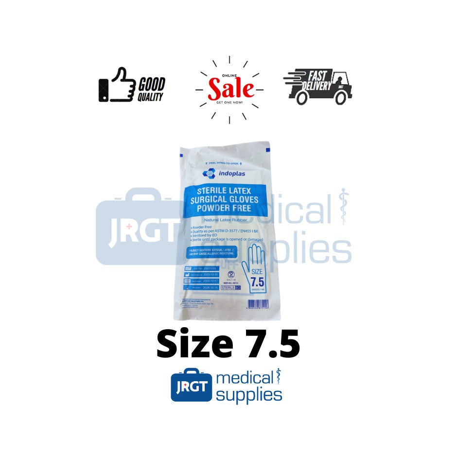 Original Indoplas Sterile Latex Gloves (1 Pair - 2pcs) | JRGT Medical Supply