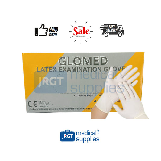 Glomed Disposable Slim Latex Gloves (1 Box - 100pcs by Weight)