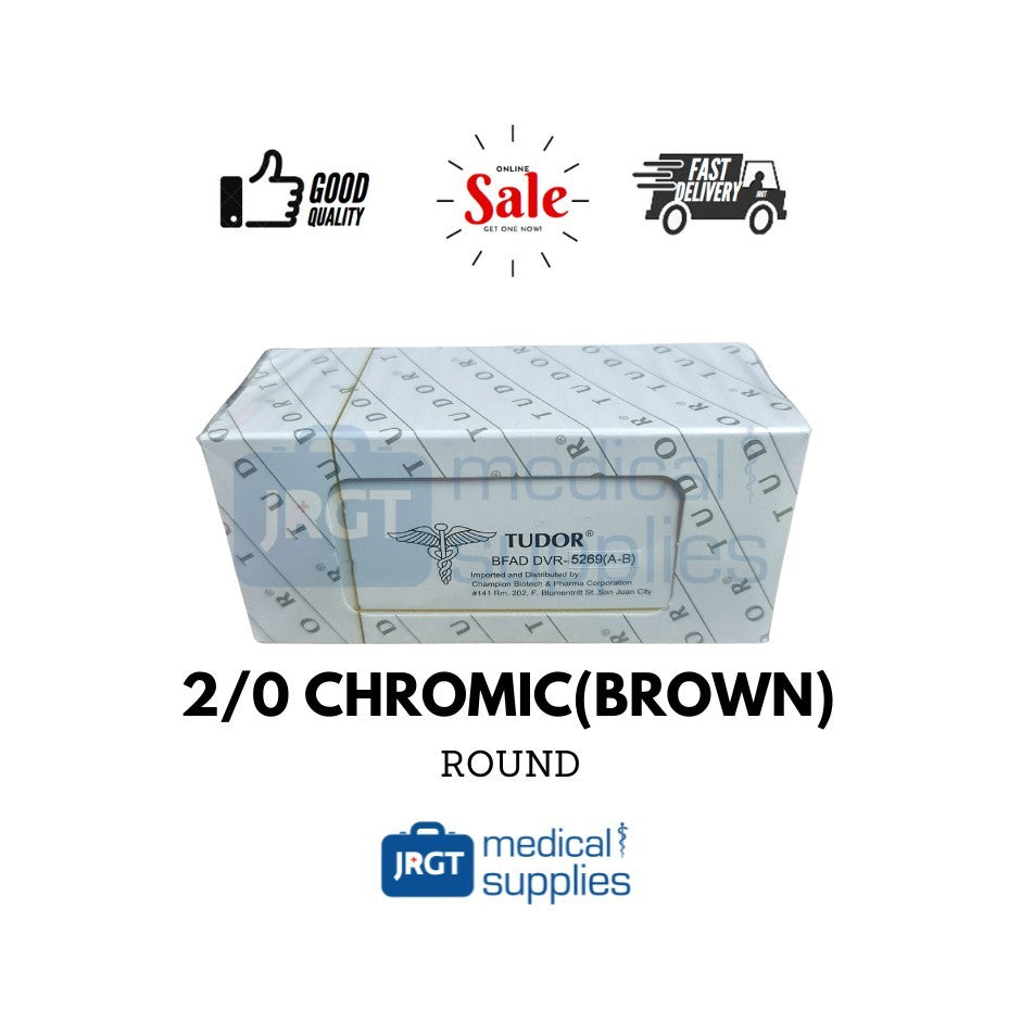 Tudor Sutures Chromic Brown Cutting Round 1 BOX - 12 Pieces