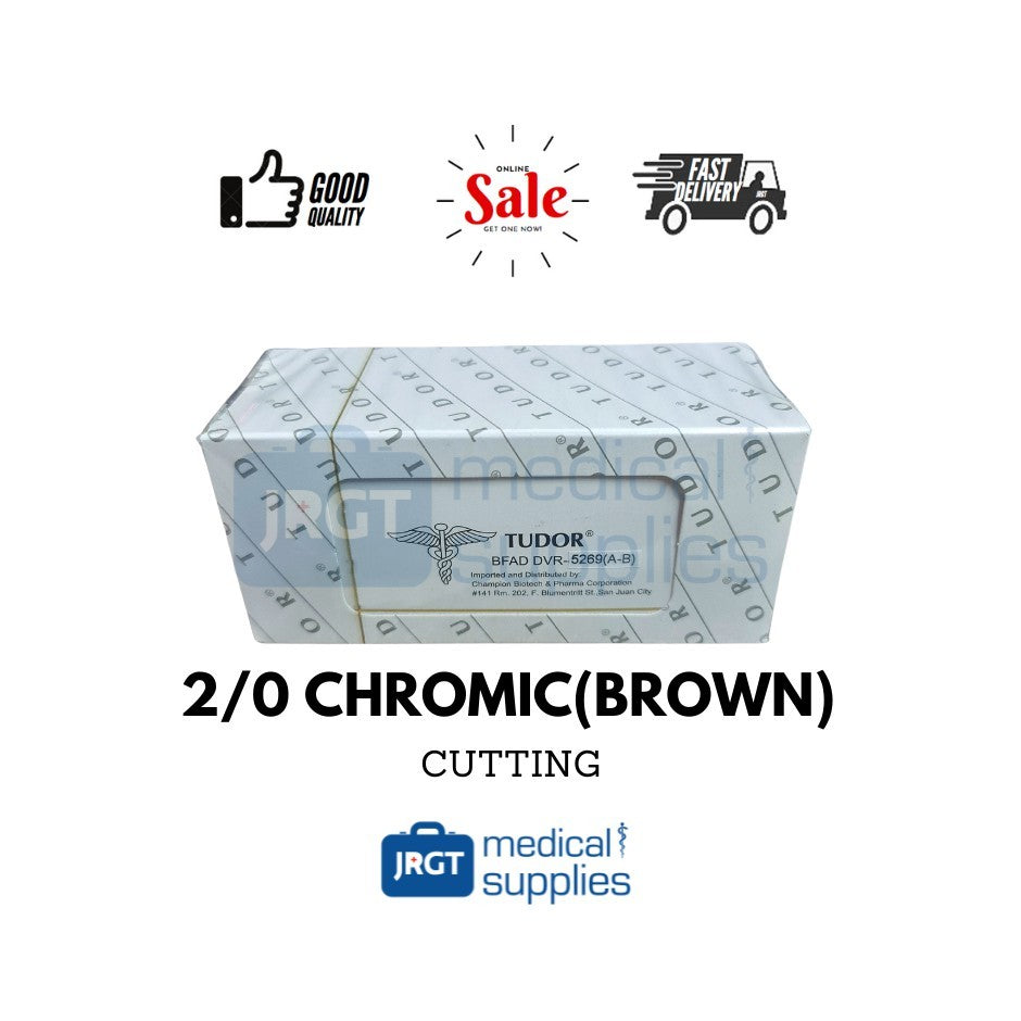 Tudor Sutures Chromic Brown Cutting Round 1 BOX - 12 Pieces